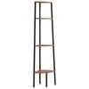 vidaXL &Eacute;tag&egrave;re d'angle &agrave; 4 niveaux Marron fonc&eacute;&noir 45,5x31,5x150 cm