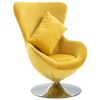 vidaXL Fauteuil pivotant en forme d&rsquo;&oelig;uf avec coussin jaune velours
