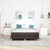 vidaXL Lit &agrave; ressorts avec matelas Marron fonc&eacute; 140 x 200 cm tissu