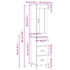 vidaXL Buffet haut Ch&ecirc;ne sonoma 34,5x34x180 cm Bois d'ing&eacute;nierie