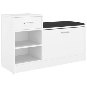vidaXL Banc &agrave; chaussures Blanc 94,5x31x57 cm Bois d'ing&eacute;nierie