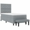 vidaXL Lit &agrave; ressorts avec matelas Gris clair 100 x 200 cm tissu