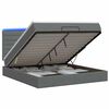 vidaXL Lit coffre avec matelas et LED Gris fonc&eacute; 140 x 190 cm Tissu