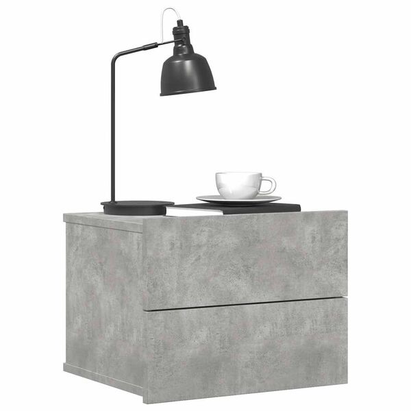 vidaXL Table de chevet Gris béton 40x30x30 cm Bois ingénierie