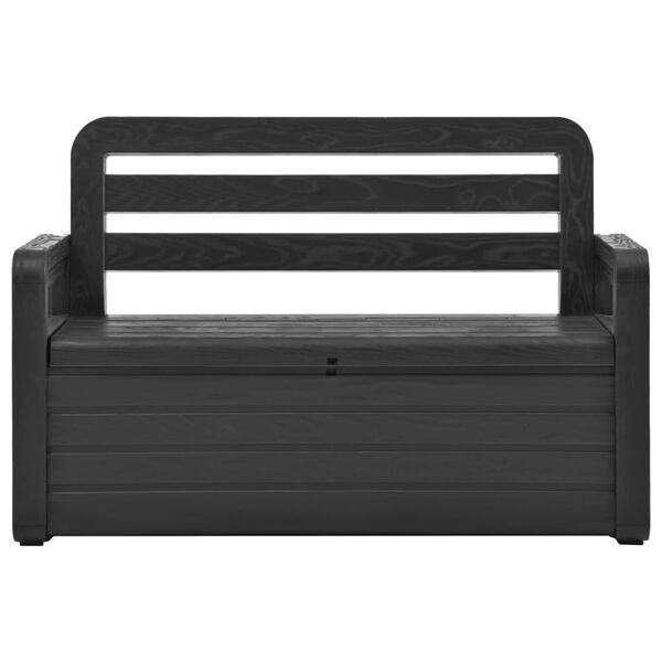 vidaXL Banc de rangement de jardin 132,5 cm plastique anthracite