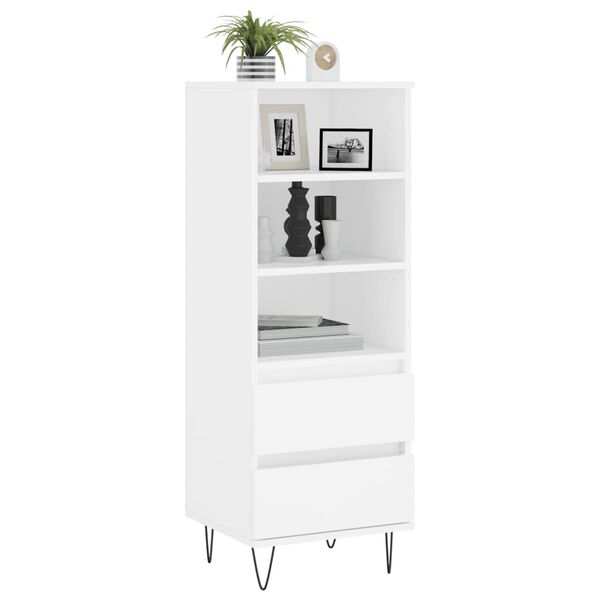 vidaXL Buffet haut Blanc 40x36x110 cm Bois d'ingénierie
