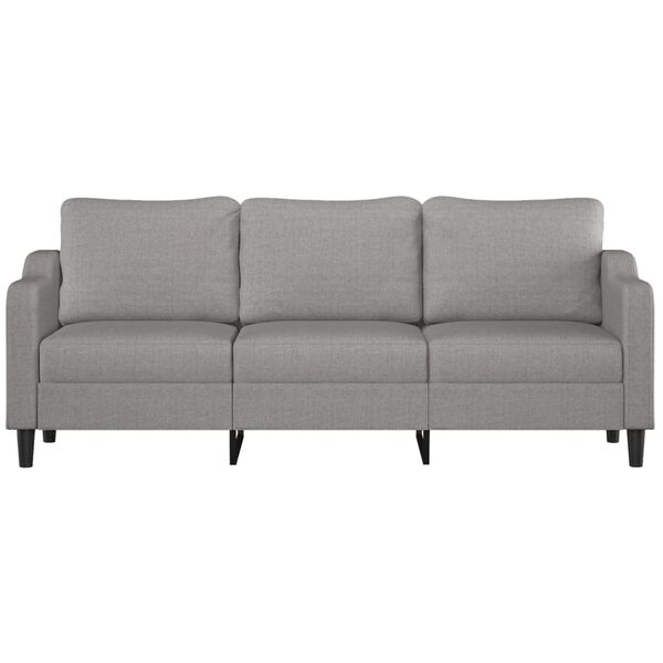 vidaXL Canap&eacute; &agrave; 3 places Gris clair 210 cm Tissu