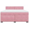 vidaXL Sommier &agrave; lattes de lit avec matelas Rose 180x200 cm Velours