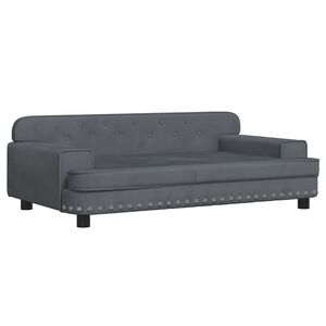 vidaXL Lit pour chien gris fonc&eacute; 90x53x30 cm velours