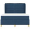 vidaXL Lit &agrave; ressorts avec matelas gris fonc&eacute; 90x190 cm Bleu tissu