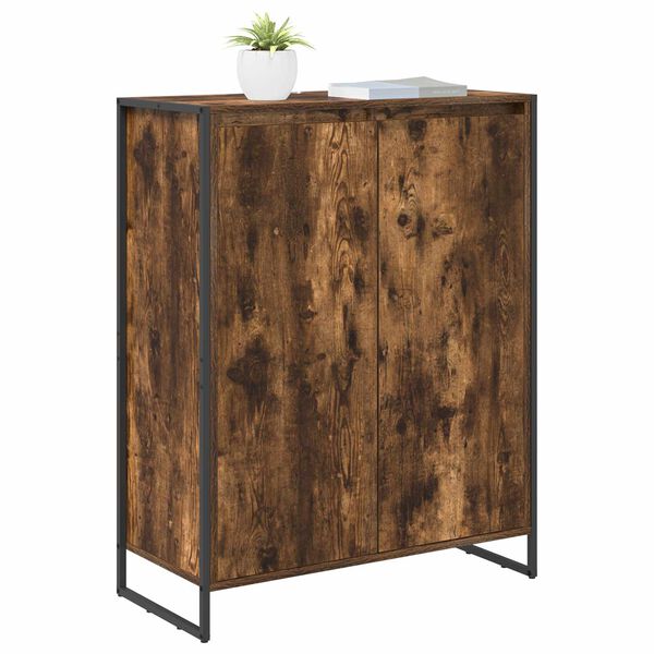 vidaXL Cabinet &agrave; chaussures avec stockage Ch&ecirc;ne Fum&eacute; 79 x 36 x 100 cm