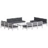 vidaXL Salon de jardin 13 pcs avec coussins anthracite bois de pin
