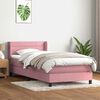 vidaXL Sommier &agrave; lattes de lit avec matelas rose 100x210 cm velours