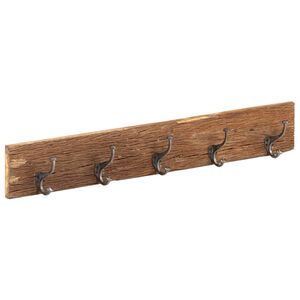 vidaXL Cintre de couloir et 5 crochets 100x2,5x15 cm Bois r&eacute;cup&eacute;ration