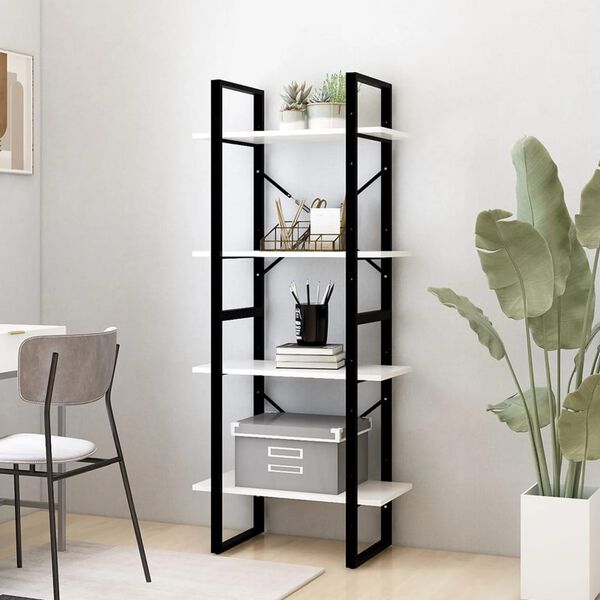 vidaXL Biblioth&egrave;que &agrave; 4 niveaux Blanc 60x30x140 cm Bois de pin massif