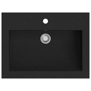 vidaXL Lavabo en granit 600 x 450 x 120 mm Noir