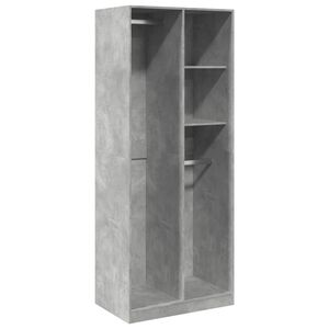 vidaXL Garde-robe gris b&eacute;ton 80x50x200 cm bois d'ing&eacute;nierie