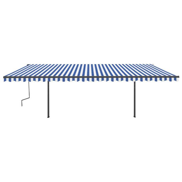 vidaXL Auvent manuel r&eacute;tractable avec LED 6x3 m Bleu et blanc
