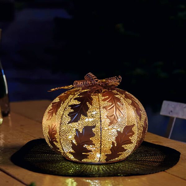 Luxform Lampe de jardin &agrave; LED &agrave; piles Pumpkin Dor&eacute;