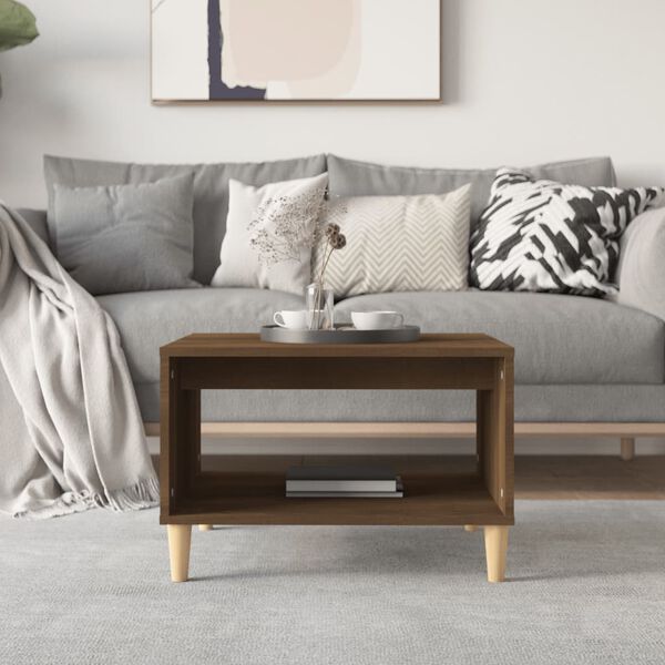 vidaXL Table basse Ch&ecirc;ne marron 60x50x40 cm Bois d'ing&eacute;nierie