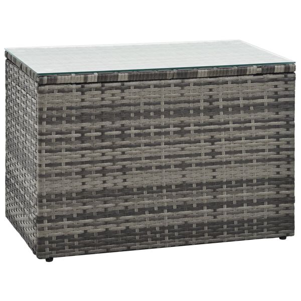 vidaXL Salon de jardin 5 pcs avec coussins R&eacute;sine tress&eacute;e Gris