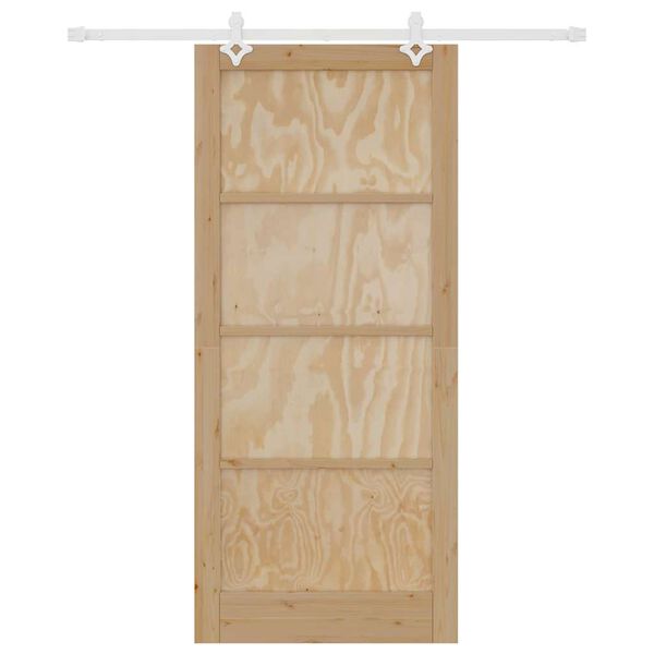 vidaXL Porte coulissante Marron 93 x 211 cm Pin massif