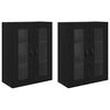 vidaXL Cabinets muraux 2 pc Ch&ecirc;ne noir 69,5 x 34 x 90 cm