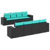 vidaXL Ensemble de canap&eacute; de jardin 9 pcs avec coussins noir r&eacute;sine tress&eacute;e