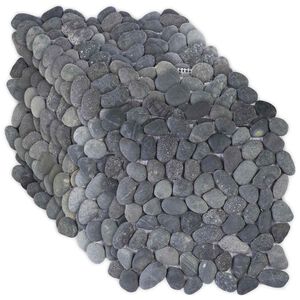 vidaXL Carreaux de galets Gris 30 x 30 cm Galets de rivi&egrave;re