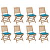 vidaXL Chaises pliables d'ext&eacute;rieur et coussins lot de 8 Bois d'acacia