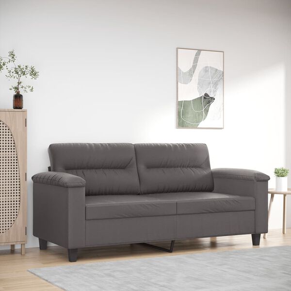vidaXL Canap&eacute; &agrave; 2 places Gris 140 cm Similicuir