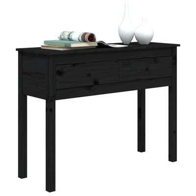 vidaXL Table console Noir 100x35x75 cm Bois massif de pin