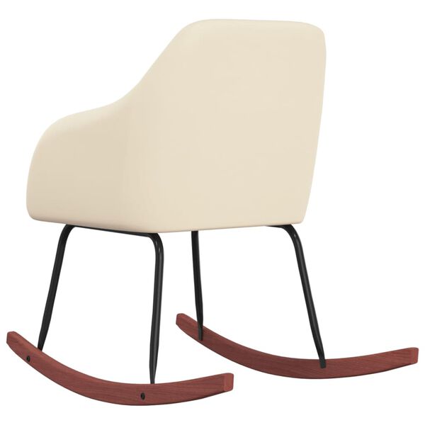vidaXL Chaise &agrave; bascule Cr&egrave;me Velours