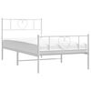 vidaXL Cadre de lit m&eacute;tal sans matelas avec pied de lit blanc 75x190cm
