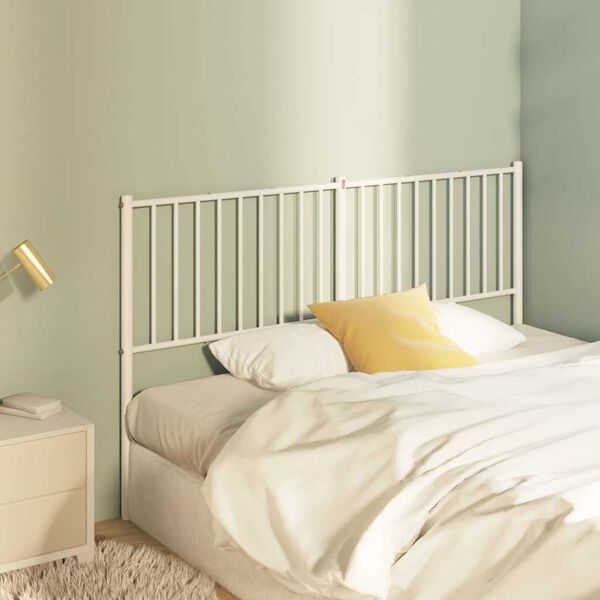 vidaXL T&ecirc;te de lit de remplacement m&eacute;tal blanc 160 cm