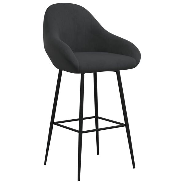 vidaXL Tabouret de bar Noir Velours