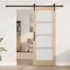 vidaXL Porte coulissante Naturel et Noir 78 x 202 cm
