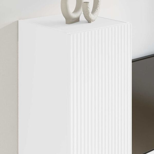 vidaXL Meuble TV mural 2 pcs Blanc 30 x 31 x 60 cm Bois d'ing&eacute;nierie