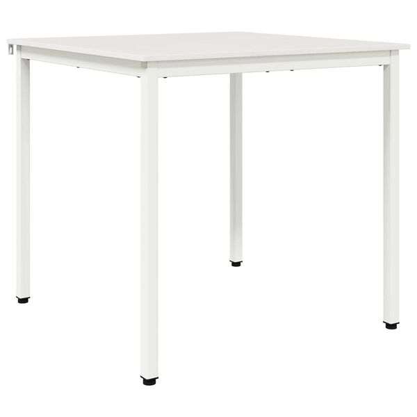 vidaXL Table de salle &agrave; manger / Table de repas Blanc 80 x 80 x 75 cm