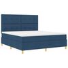 vidaXL Lit &agrave; ressort LED avec matelas Bleu 180 x 200 cm tissu