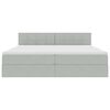 vidaXL Lit de Rangement avec matelas Gris clair 200 x 200 cm Velours