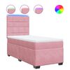 vidaXL Sommier &agrave; lattes de lit avec matelas Rose 100x200 cm Velours