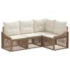 vidaXL Ensemble de canap&eacute; de jardin 4 pc 4 place Beige polyrotin
