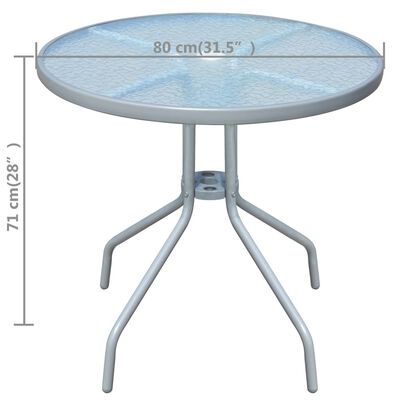 vidaXL Table de bistro Gris 80x71 cm Acier