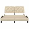 vidaXL Cadre de lit avec LED sans matelas crème 140x200 cm tissu