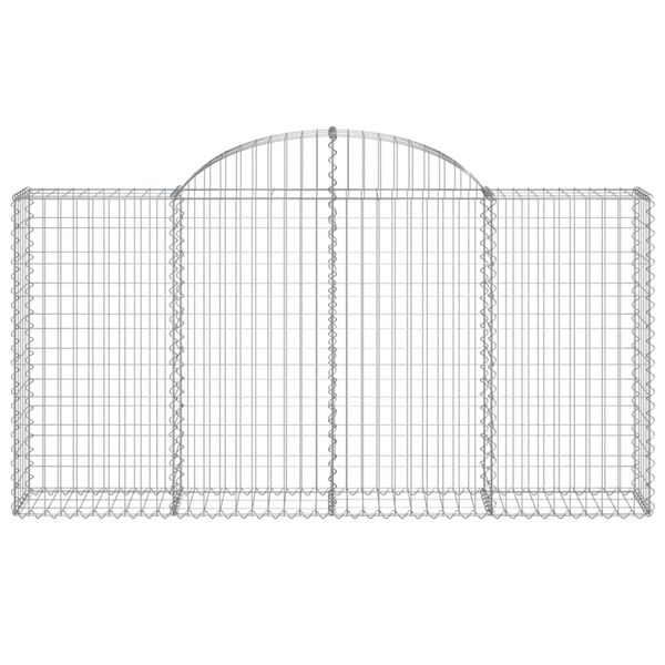 vidaXL Paniers &agrave; gabions arqu&eacute;s 4 pcs 200x30x100/120 cm Fer galvanis&eacute;