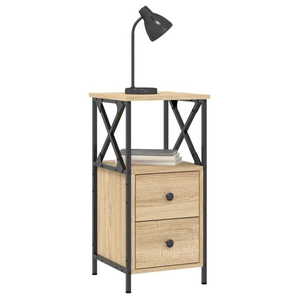 vidaXL Table de chevet ch&ecirc;ne sonoma 34x35,5x70 cm bois d'ing&eacute;nierie