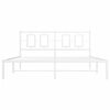 vidaXL Cadre de lit m&eacute;tal sans matelas et t&ecirc;te de lit blanc 150x200 cm