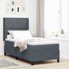 vidaXL Lit &agrave; ressorts avec matelas Gris fonc&eacute; 80 x 200 cm Velours