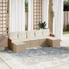 vidaXL Salon de jardin avec coussins 7 pcs beige r&eacute;sine tress&eacute;e